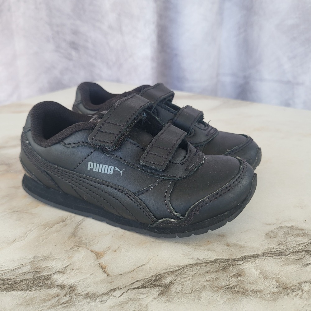 Puma ST Runner v2 NL V PS Childrens Size 10C Straps no Laces Black